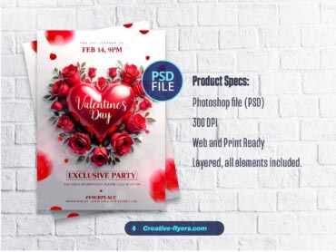 Valentine's Day Party flyer (3) Exclusive Valentine's Day event