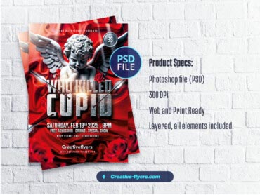 Who Killed Cupid Flyer (3) Valentine's Day Flyer