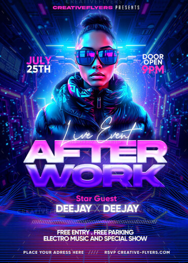 Neon Cyberpunk Party Flyer
