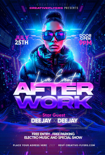 Neon Cyberpunk Party Flyer