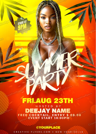 tropical visuals to promote summer party