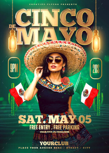 Festive Mexican-Themed Club Poster