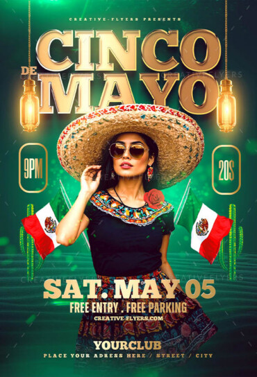 Festive Mexican-Themed Club Poster