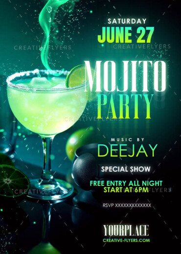 Dynamic DJ Night Flyer with Tropical Energy