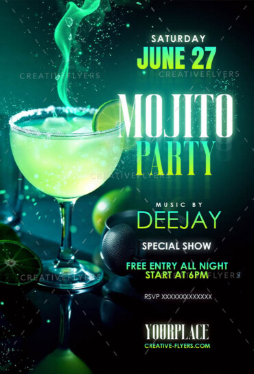 Dynamic DJ Night Flyer with Tropical Energy