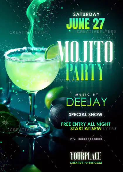 Dynamic DJ Night Flyer with Tropical Energy