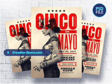 Retro-Styled Cinco de Mayo Flyer (2) Vintage-inspired Cinco de Mayo event flyer