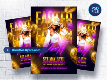 Stylish Easter party flyer (2) Glamorous design for a easter event