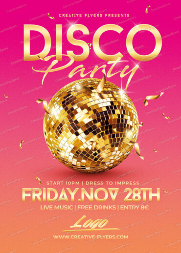 Disco Party Flyer Design