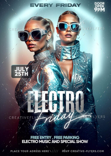 Electro Music flyer template