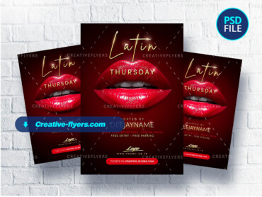 Seductive Latin Flyer Design 2 (4) Red Lips, Club Hype
