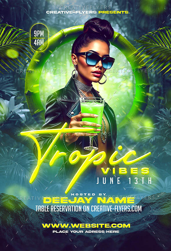 Creative and Vibrant "Tropic Vibes" flyer
