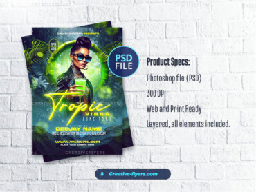 Tropical Night Party Flyer (5) Creative and Vibrant "Tropic Vibes" flyer