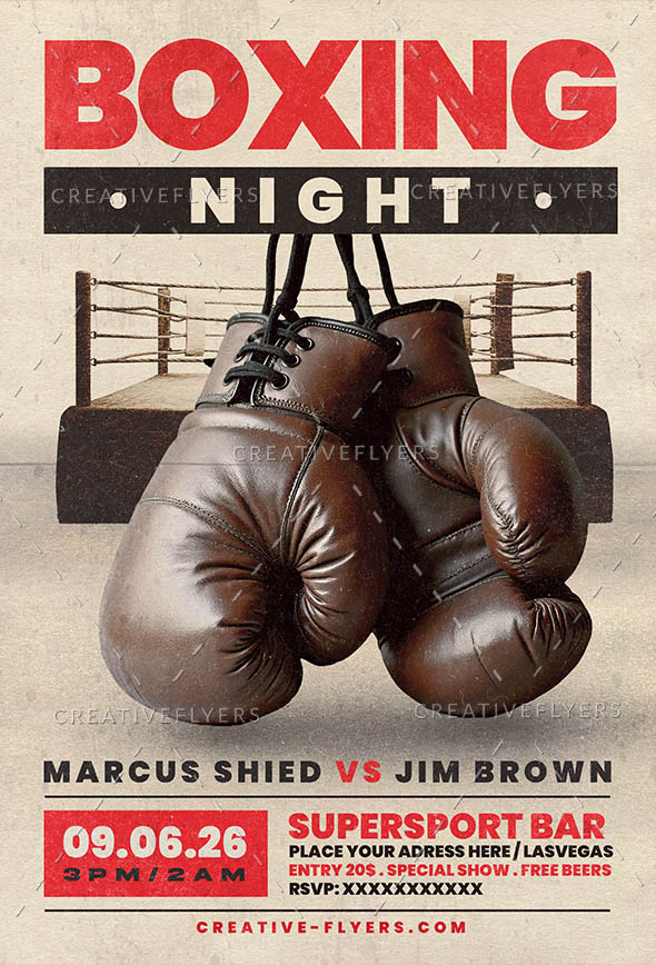 Retro Boxing Match Promotion