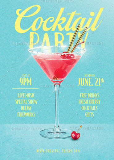 Cocktail Flyer with retro touch