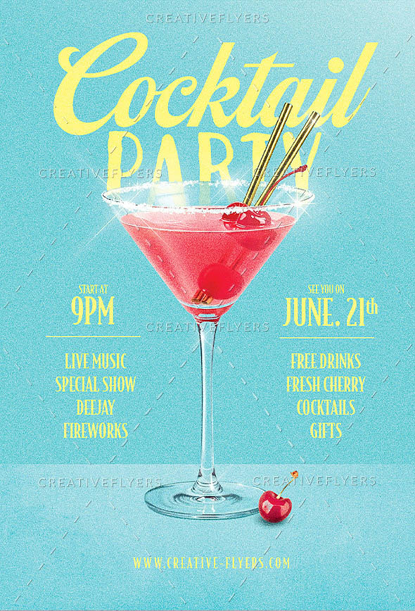 Cocktail Flyer with retro touch
