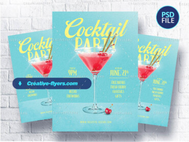 Vintage Cocktail Party Flyer (4) Cocktail Flyer with retro touch
