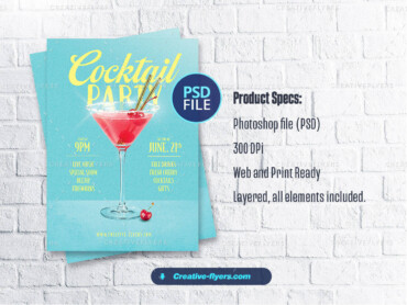 Vintage Cocktail Party Flyer (5) Cocktail Flyer with retro touch