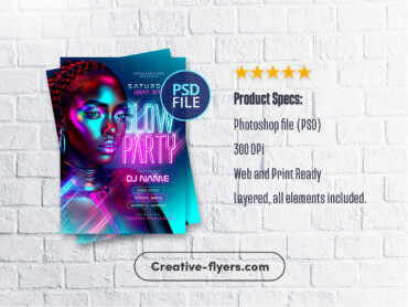 Electric Nightlife Flyer Promotion (4) Futuristic template Design