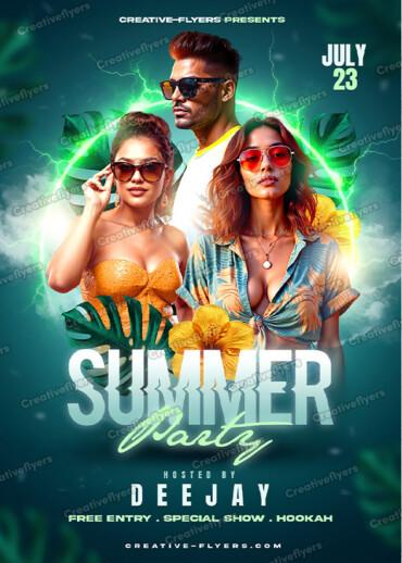 This digital flyer bursts with summer vibes