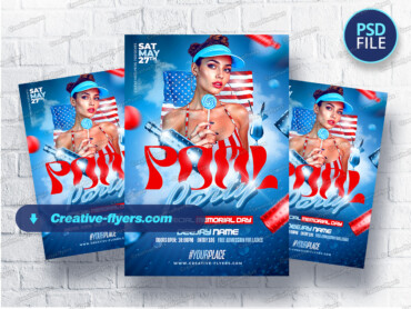Patriotic Pool Party Flyer (4) Memorial Day Pool Party Flyer Design