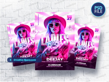Pink Ladies Night Flyer (5) Ladies Night Poster Creation