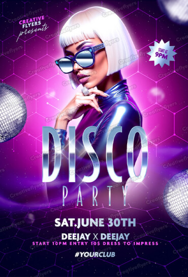Disco flyer design to edit