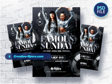 Famous Sunday Event Design (5) Famous party flyer