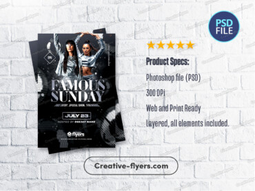 Famous Sunday Event Design (6) Famous party flyer