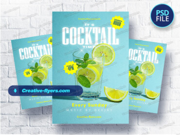Summer Cocktail Flyer (4) Cocktail template to download