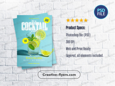 Summer Cocktail Flyer (5) Cocktail template to download