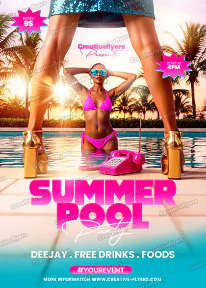 Sunset Poolside Party Visuals