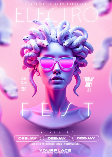 creative flyer for Electro party