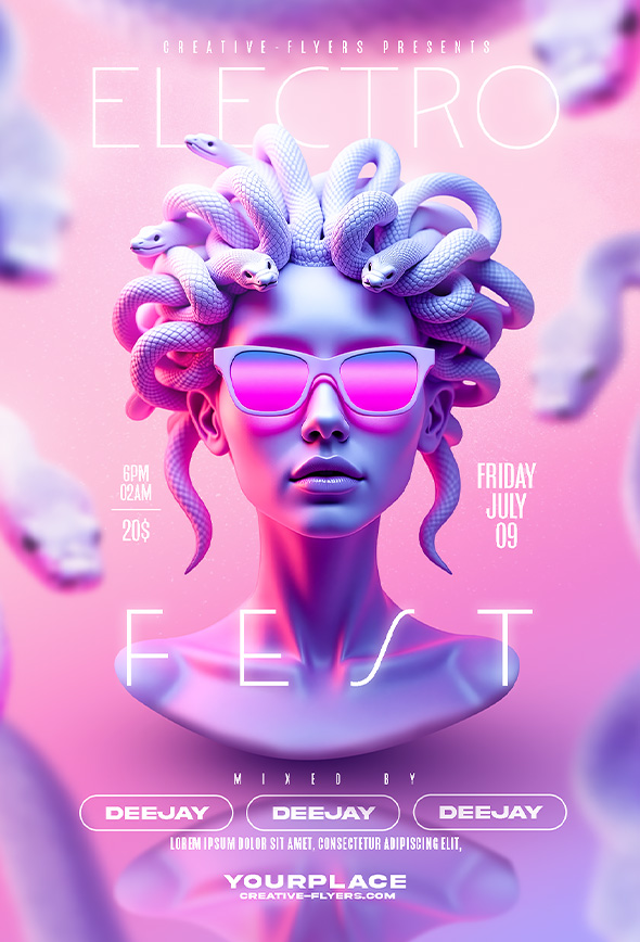 creative flyer for Electro party