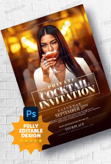 Elegant Cocktail Night Design (4) Chic Private Event Flyer