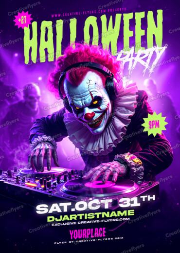 Creepy Clown Party Flyer