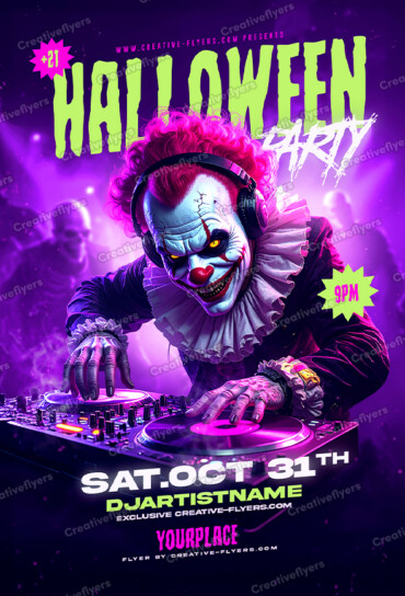 Creepy Clown Party Flyer