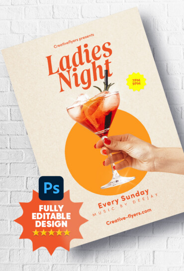 Elegant Ladies Night Design (3) Minimal Cocktail Flyer Art