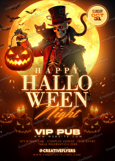 Moonlit Skeleton Celebration flyer