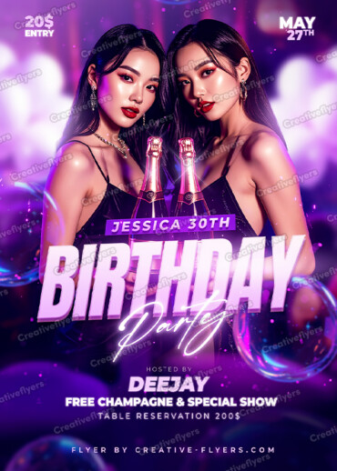 glamorous birthday flyer