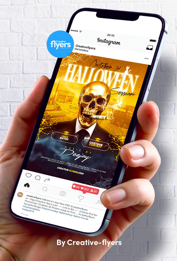 Golden Skull Halloween Flyer