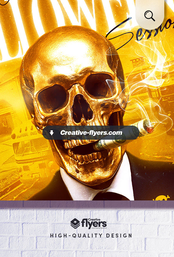 Golden Skull Halloween Flyer