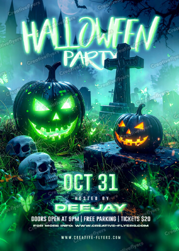 Graveyard Halloween Poster Art