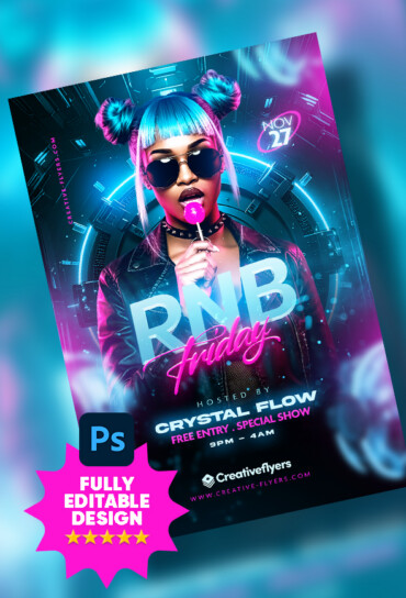 Bold and futuristic RNB flyer (2) Futuristic digital design with urban attitude.