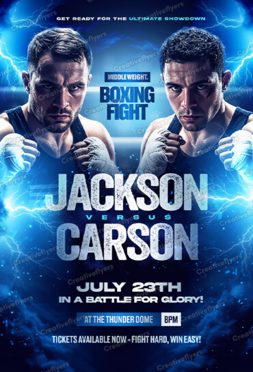 boxing fight flyer to edit