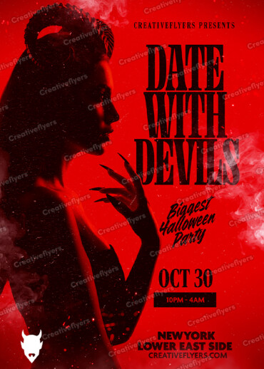 Creation of a Fiery Devil-Themed Halloween Flyer