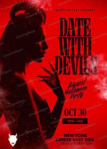 Creation of a Fiery Devil-Themed Halloween Flyer