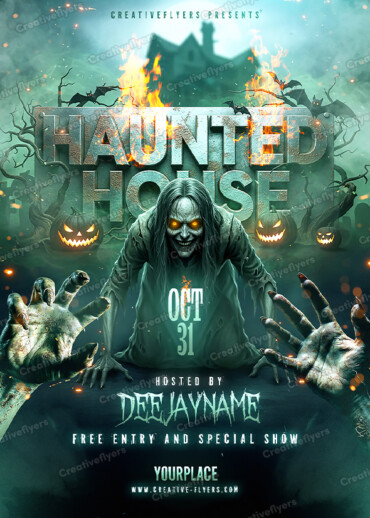 Terrifying haunted house flyer