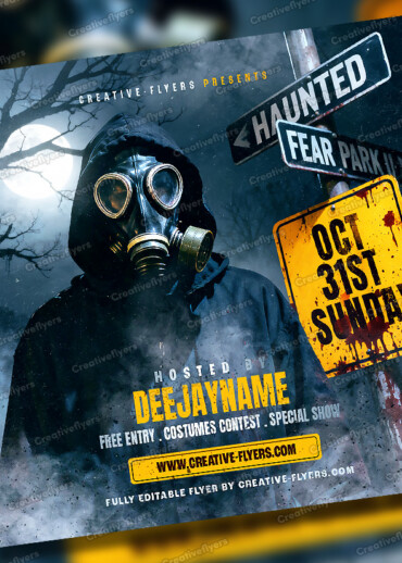 Haunting Vibes flyer template