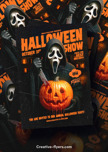Haunted Mask Flyer Design to download